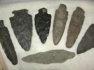 GROUP ARGILLITE and RHYOLITE INDIAN ARTIFACTS ARROWHEADS MARYLAND SITES 2