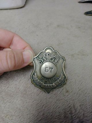 Obsolete Vtg Philadelphia Rapid Transit Prt Special Officer Badge Rare Low 57
