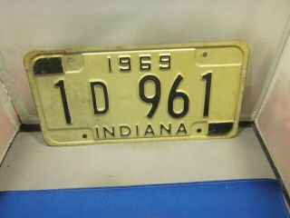 Vintage Indiana Dealer License Plate 1 D 961 1969 Expired Over 3 Years