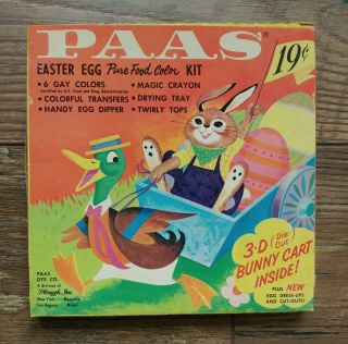Vintage Paas Easter Egg Food Color Kit Marked 19 Cents