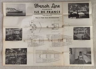 S.  S.  Ile De France - Plan Of Third Class Accommodations