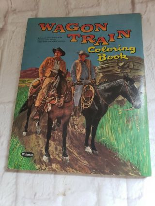 Vintage Wagon Train Coloring Book Whitman Rare Oop 1960 Ward Bond Robert Horton