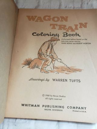 Vintage Wagon Train Coloring Book Whitman RARE OOP 1960 Ward Bond Robert Horton 3
