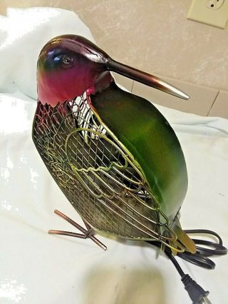 Deco Breeze Humming Bird Figurine Metal Electric Table Fan 11 Inches Tall