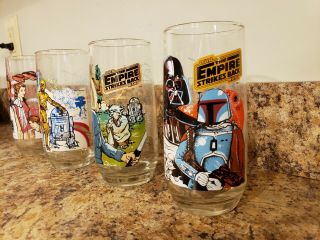 Star Wars - The Empire Strikes Back 1980 Burger King Glasses - Complete Set of 4 5