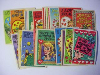 (66) Assorted 1959 Topps Funny Valentines - Vg