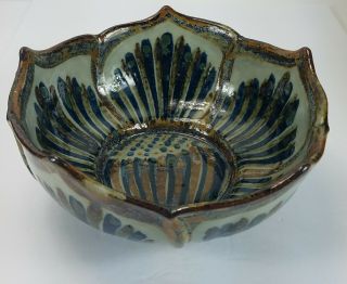 Mexico Glazed Ceramic Pottery Bowl Signed By El Palomar Ke Ken Edwards