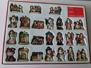 Vintage Set Of 24 Ceramic Christmas Tree Ornaments Made In China