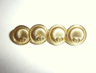 Chanel Vtg Set Of 4 Gold Cc Sunburst Buttons Stamped Signed 1/2 " Inch 12 Mm