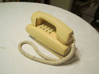 Vintage Tan AT&T Corded Wall Mounted Telephone Dial Phone 100 2