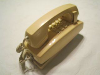 Vintage Tan AT&T Corded Wall Mounted Telephone Dial Phone 100 3