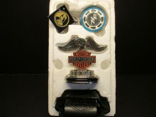 Harley Davidson Franklin Pocket Watch Road King W/stand Leather Case