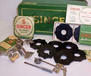 Vintage Singer Simanco Sewing Machine Accessories Cams/feet/needles/screwdriver