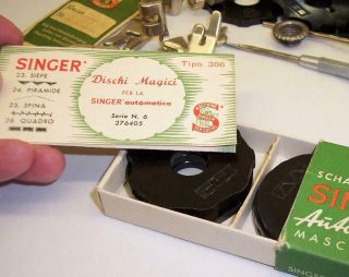 Vintage SINGER Simanco SEWING MACHINE ACCESSORIES Cams/Feet/Needles/Screwdriver 2
