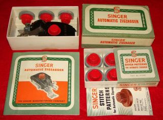 Vintage Boxed 1954 Singer Sewing Machine Automatic Zigzagger,  Stitch Patterns