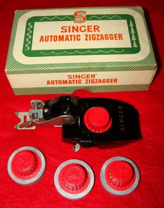 Vintage Boxed 1954 Singer Sewing Machine Automatic Zigzagger,  Stitch Patterns 2