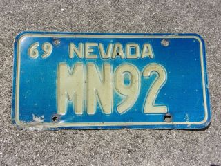 Nevada 1969 License Plate Mn92