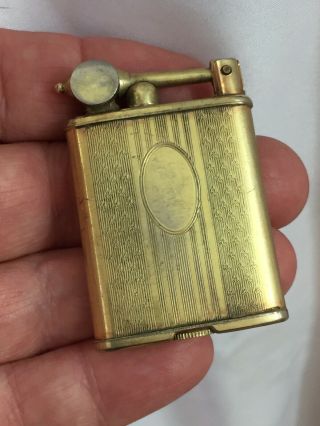 Vintage Gem Lift Arm Pocket Lighter - Engine Turned & Gold Plated
