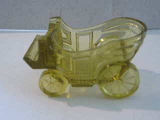 Small Barouche Coach Or Buggy Amber Glass Open Salt By Central Glass C1885