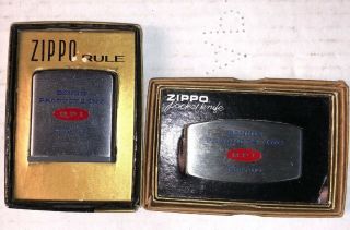 2 - Vintage Zippo Rule/knife W Box Ads For (bonnie Products Bpi Ohio)