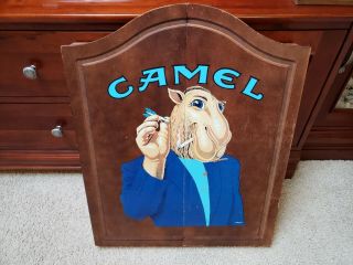 Vintage 1992 Joe Camel Cigarette Dart Board Wooden Case Only