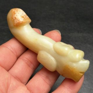 Chinese Collectibles,  Jade Hand - Carved,  Ancient Jade Genitals Statue Pendant A3874