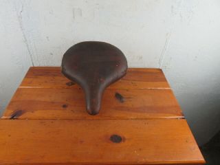 Troxel Antique Brown Leather 2 Spring Bicycle Seat Made In Elyria Ohio