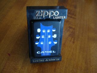 Vintage Camel Zippo Lighter - Rock In Roll Guitar -