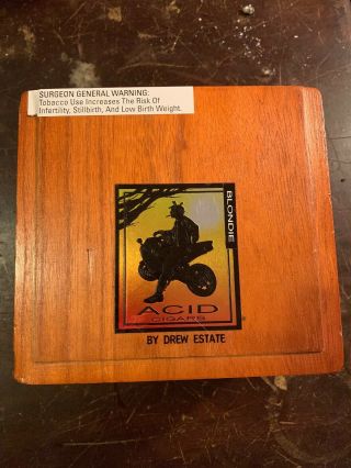 Acid Cigars " Blondie " By Drew Estate 40 Cigars Empty Dovetailed Wood Box