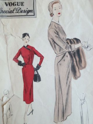 Vogue Special Design S 4354 Vintage 1952 Dress Pattern Size 20 Bust 38 50s 1950s