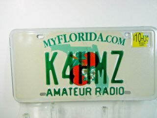 Florida Fl 2005 Amateur / Ham Radio License Plate / Tag K4hmz
