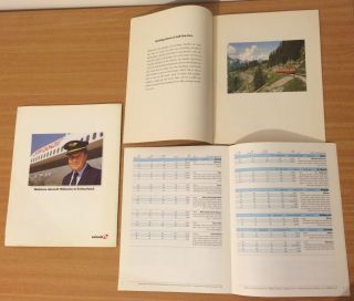3 Booklets Swissair Airlines Switzerland 1990