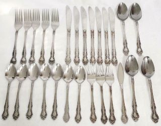27 Pc Ekco Eterna Beaumont Stainless Flatware Partial Set Knives Forks Spoons