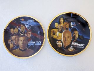 Star Trek - & Next Generation - Two Plates " The Crew ",  Kirk,  Picard