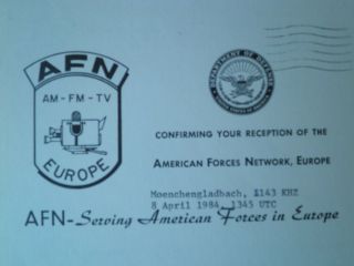 Qsl Cards From The American Forces Radio In Europe