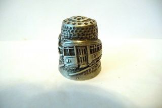 Thimble Pewter Nicholas Gish & Signed Trolley Cars In Hi - Relief