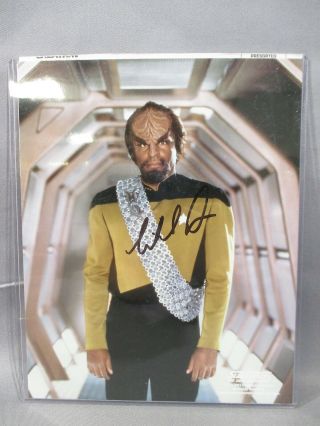 Star Trek 8 " X 10 " Worf Photgraph Michael Dorn Signed Autograph