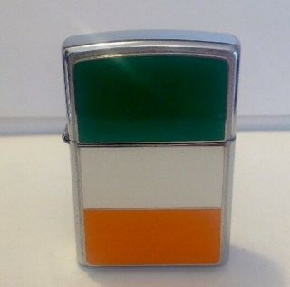 Zippo Lighter - Enamel Emblem Of The Irish Tricolour (the Irish Flag)