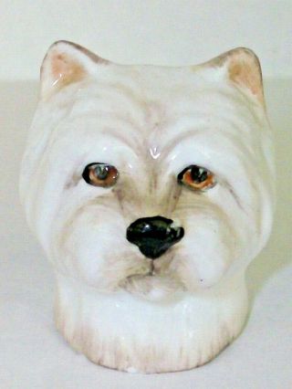 A Francesca Hand Painted Dogs Head Bone China Thimble A - - West Highland Terrier - -