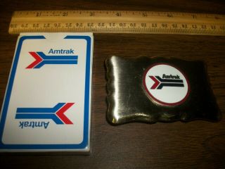 Amtrak Cards (still In Plastic) And A Amtrak Belt Buckle