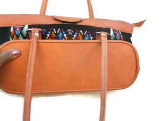 Huipil bag,  tote huipil bag,  leather huipil handbag,  collectible Guatemalan bag. 2
