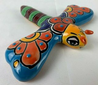 6.  5 " Dragonfly Butterfly Wall Decor Mexican Talavera Ceramic Pottery Folk Art