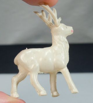 Vintage Christmas Plastic Celluloid Mini Reindeer Figurine 51508 3