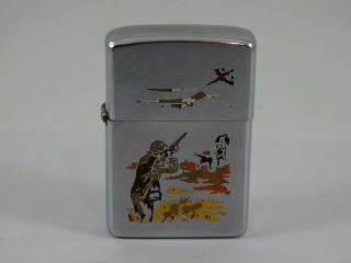 Vintage 1969 Zippo Lighter Hunter And Bird Dog