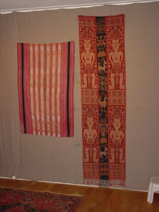 2 Wonderful S.  Antique Ulos And Sarong Sumba Indonesia Ikat,  Supp Weft Hg