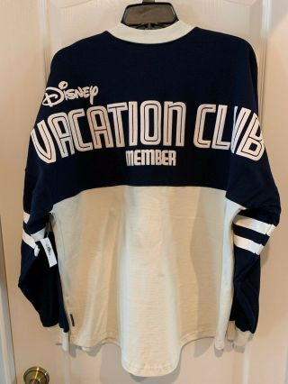 DVC Member Spirit Jersey Sweatshirt Navy Blue White L Disney Vacation Club WDW 3