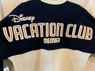 DVC Member Spirit Jersey Sweatshirt Navy Blue White L Disney Vacation Club WDW 4
