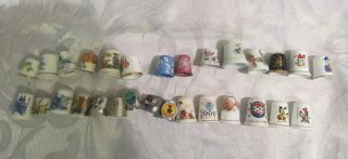 150 Collectible Thimbles Metal Porcelain Disney Pope Vintage Sewing Presidents