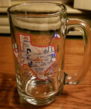 Vintage Texas Sesquicentennial Glass Mug