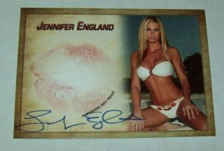 2019 Collectors Expo Bw Model Jennifer England Autographed Kiss Print Card